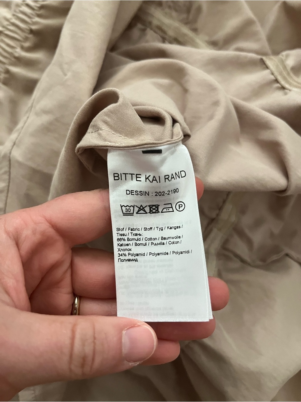 Bitte Kai Rand Women’s Light Taupe V-Neck Midi Dress with Ruffle Hem Size Small - Picture 4 of 7